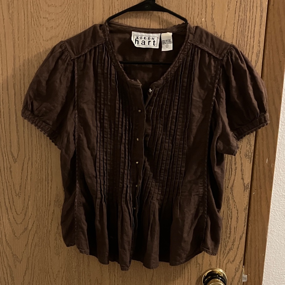 KEREN hart Chocolate Brown Blouse